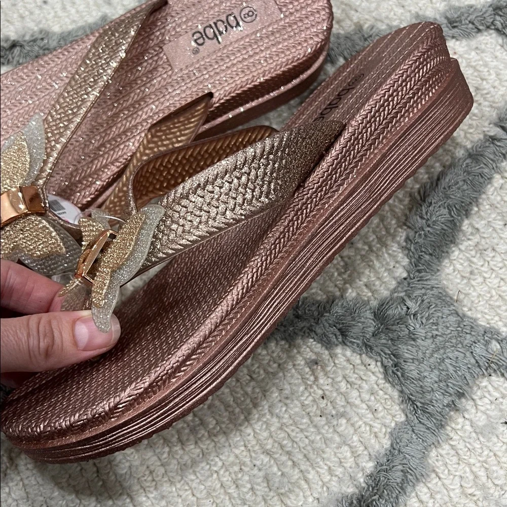 Women's Glitter Butterfly Sandals - Pink